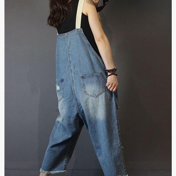 YESNO P60 WOMENS JEANS CROPPED PANTS OVERALL JUMPSUIT - Picture 3 of 11